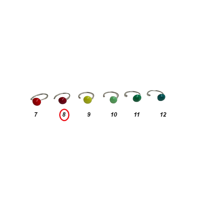 Verstellbare und kombinierbare Ringe aus Muranoglas