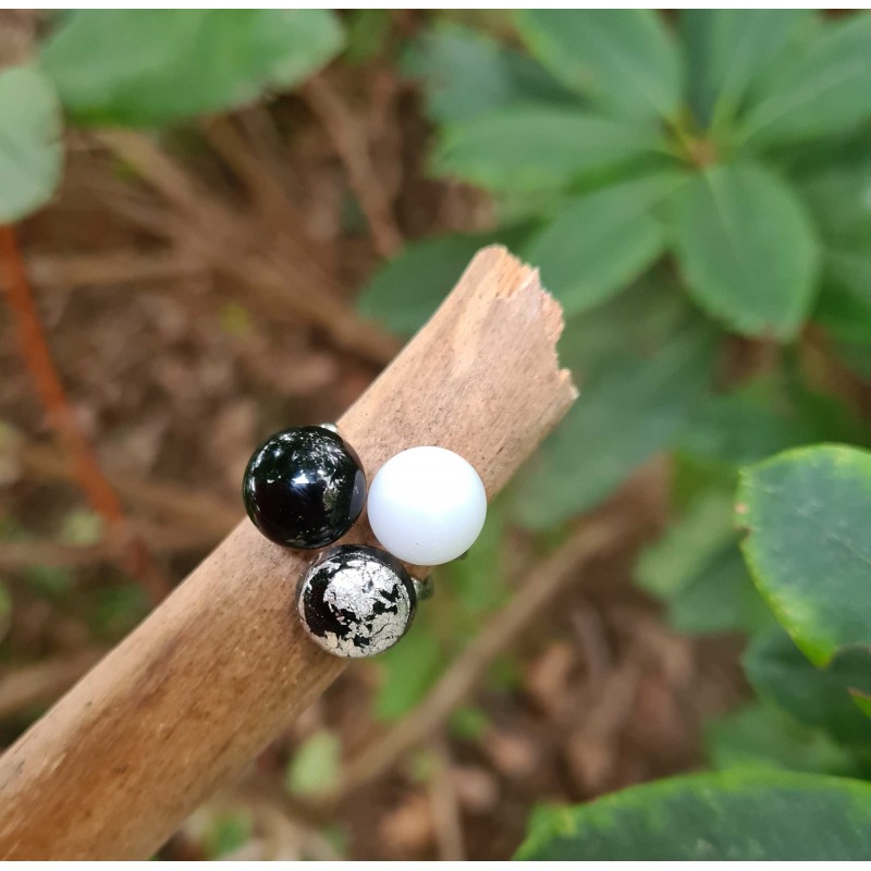 Verstellbare "Blume"-Ringe aus Muranoglas