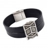Bracelet cuir "Pavois" large - 2 cuirs