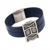 Bracelet cuir "Pavois" large - 2 cuirs