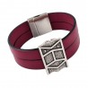 Bracelet cuir "Pavois" large - 2 cuirs