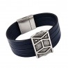 Bracelet cuir "Pavois" large - 4 cuirs