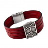 Bracelet cuir "Pavois" large - 4 cuirs