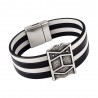 Bracelet cuir "Pavois" large - 4 cuirs