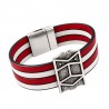 Bracelet cuir "Pavois" large - 4 cuirs