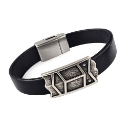Bracelet cuir Pavois fin - 1 cuir