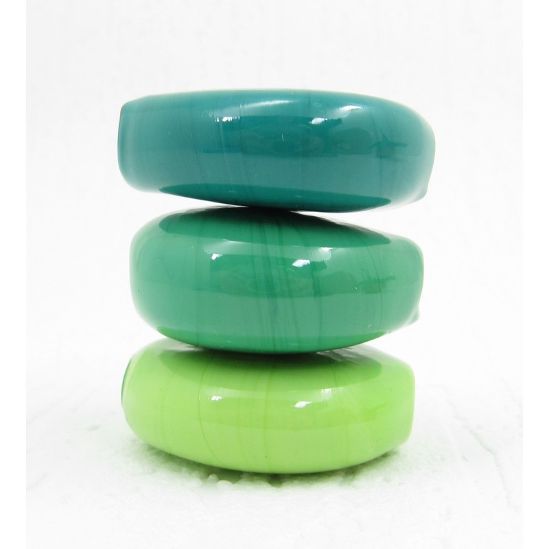 Perles en Verre de Murano "trio" - Verts Brillants
