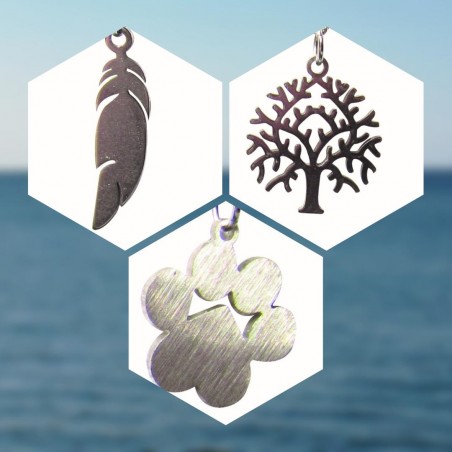 Pendants "feather", "tree of live", "pawprint"